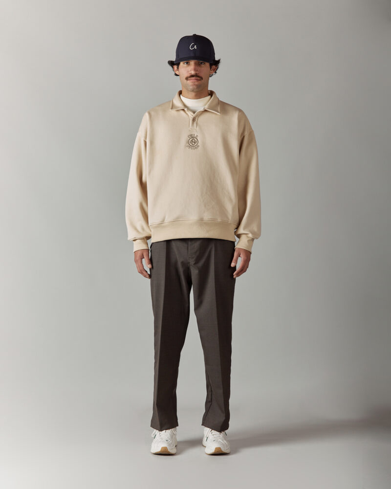 Cream Long Sleeve Polo - Image 3