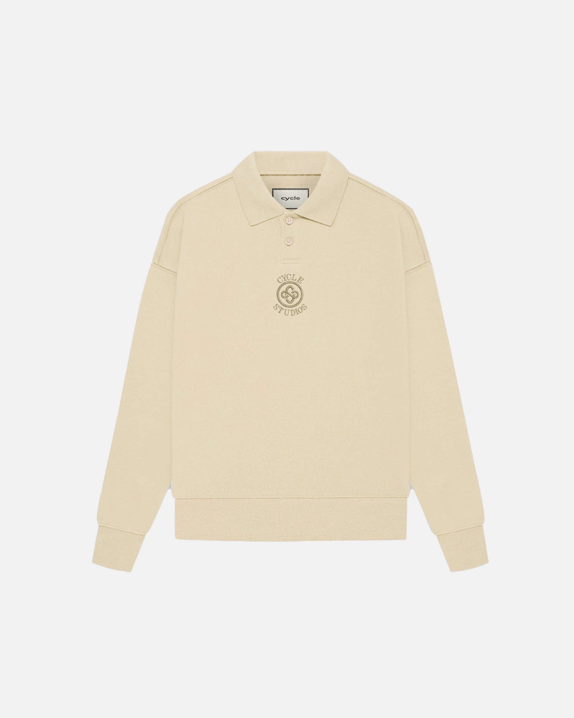 Cream Long Sleeve Polo