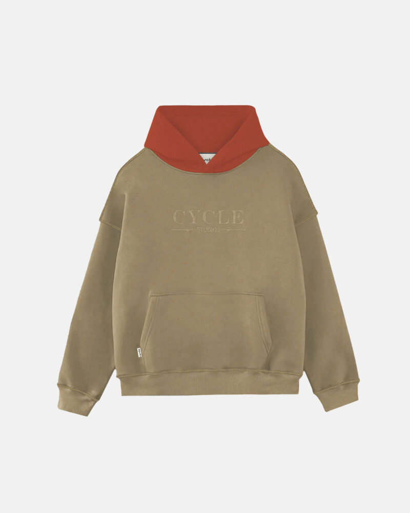 Olive Green & Orange Hoodie