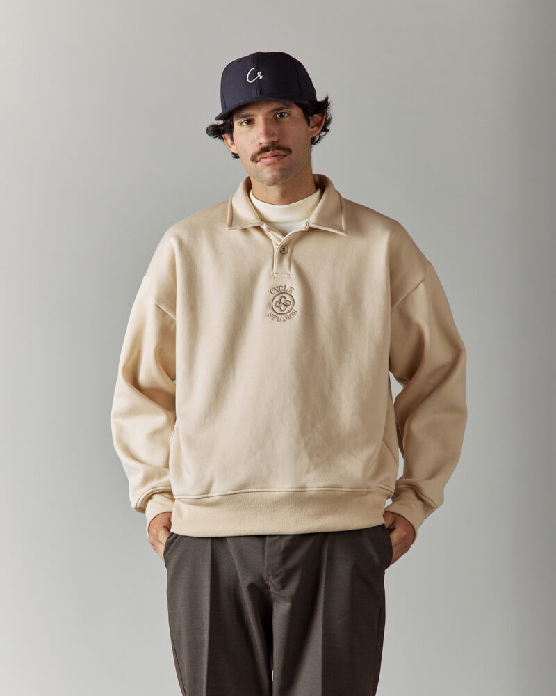 Cream Long Sleeve Polo - Image 2