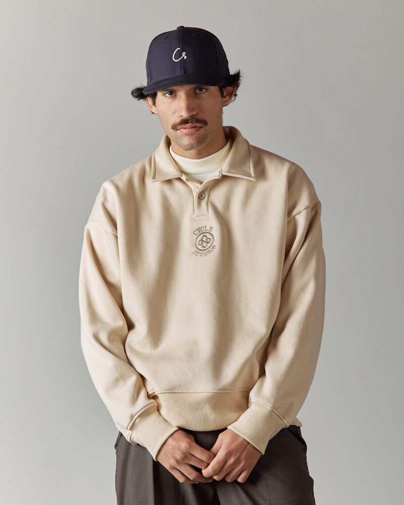 Cream Long Sleeve Polo - Image 4