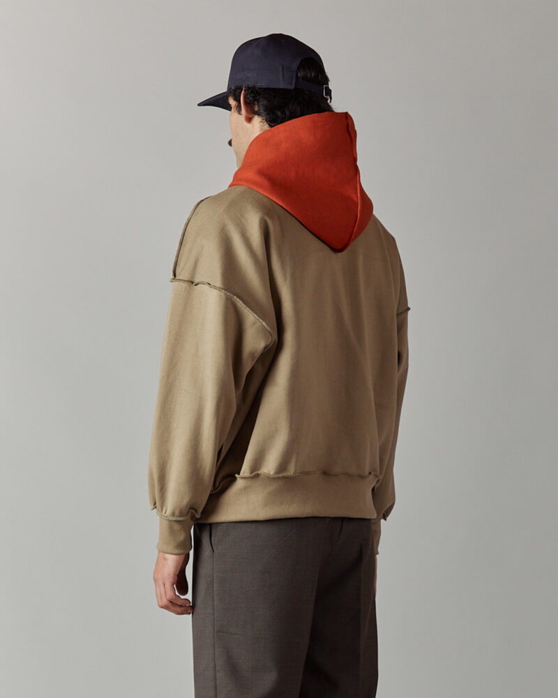 Olive Green & Orange Hoodie - Image 3