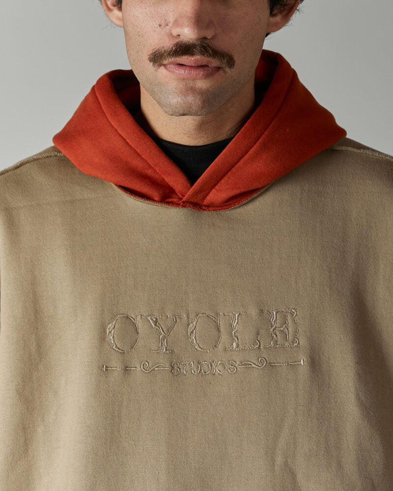 Olive Green & Orange Hoodie - Image 4