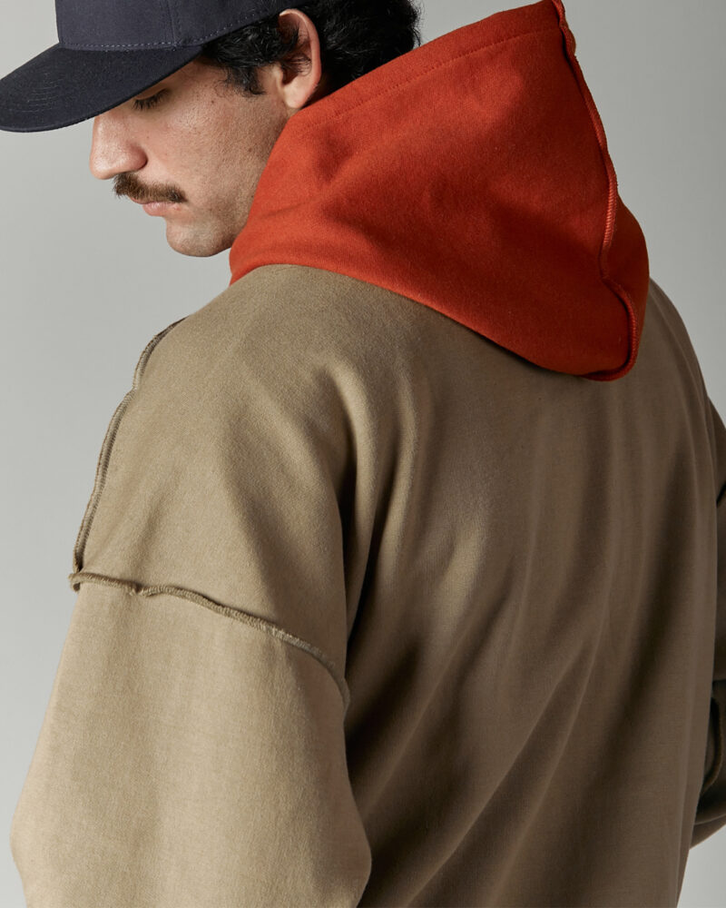 Olive Green & Orange Hoodie - Image 5