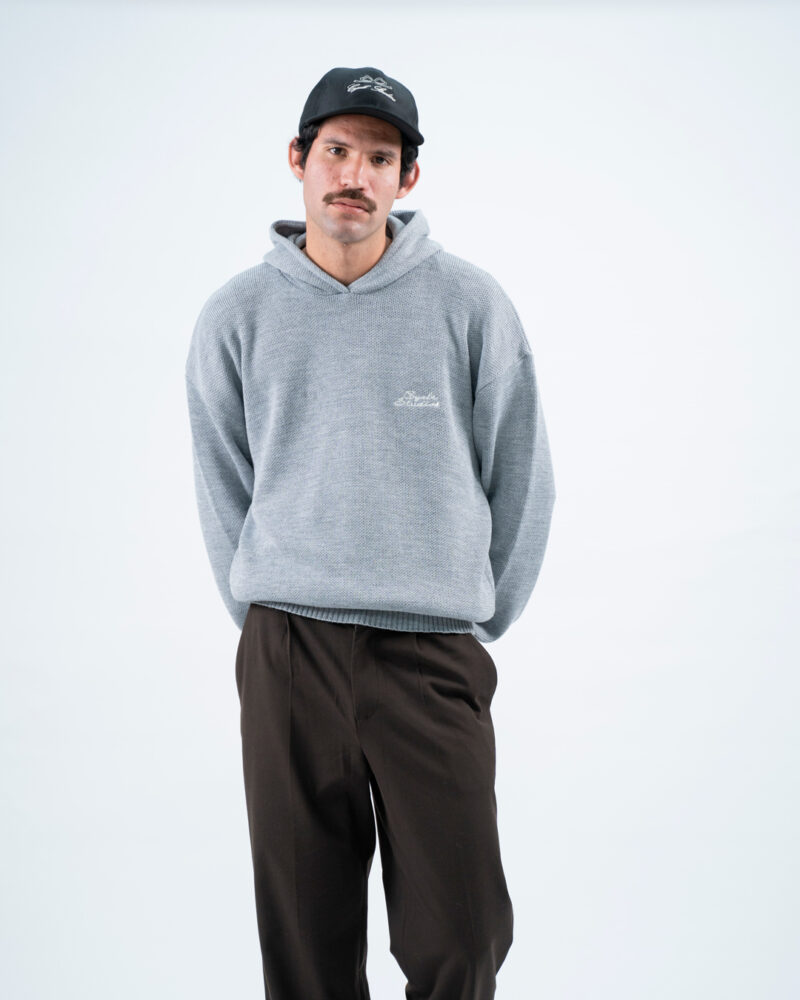 Light Grey Knit Hoodie - Image 4