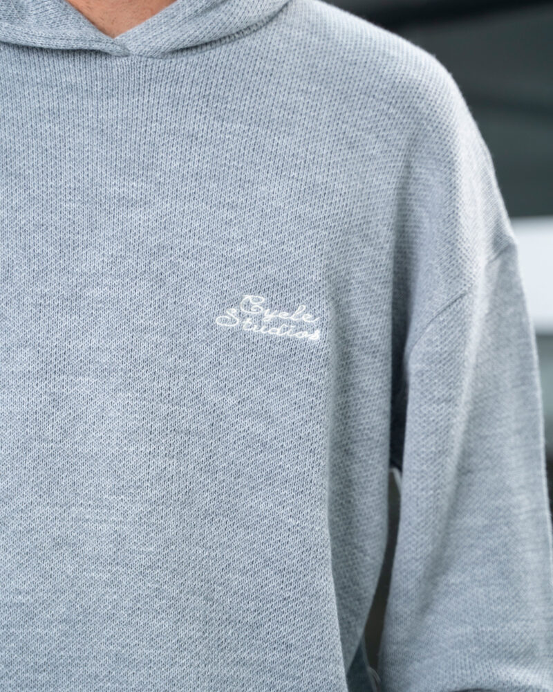 Light Grey Knit Hoodie - Image 6