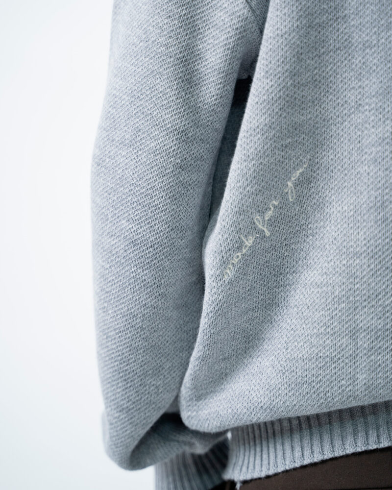 Light Grey Knit Hoodie - Image 7