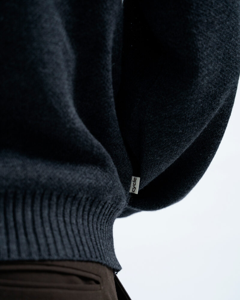 Dark Grey Knit Hoodie - Image 8