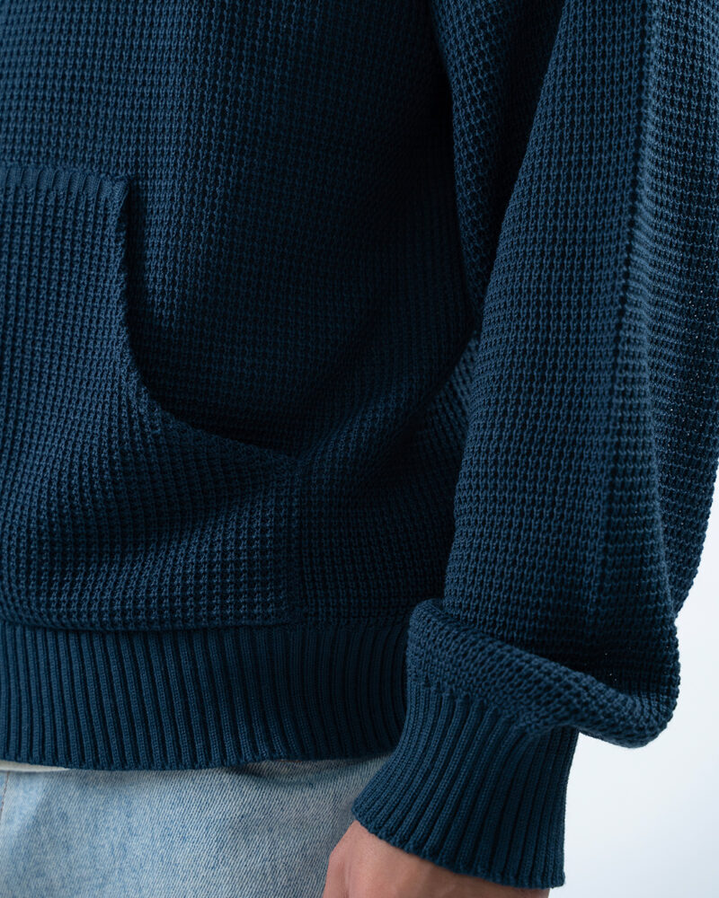 Blue Knit Zip Hoodie - Image 6